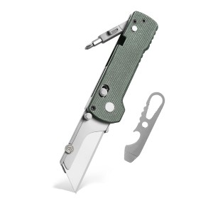 Nóż użytkowy Oknife U1 Pro Green Micarta Utility Knife multitool blokada Rail Lock
