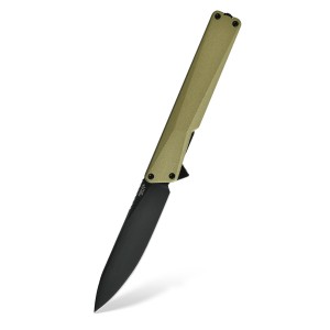 Nóż składany OKNIFE AION DLC Nitro-V Olive Green OAL Aluminum Flipper blokada Liner Lock by Ostap Hel