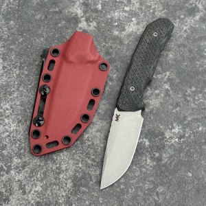 Nóż MK Knives & Tools Flin Expedition M390 Black Canvas Micarta B-Red Kydex