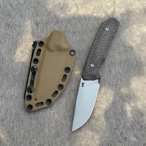 Nóż MK Knives & Tools Flin Expedition M390 Brown Linen Micarta Coyote Kydex