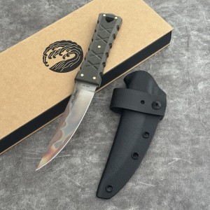 Nóż Williams Blade Design SZK 007 Shobu Zukuri Kaiken 4.5" Post Apocalyptic RWL-34 Green Linen Micarta Kydex