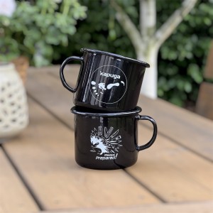 Kubek Emaliowany 0,5 l Stopa Wędrowca / Jeż EDC | indukcja kuchenka ognisko