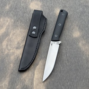 Nóż TFK Knives T9 AEB-L Black G10 nóż outdoor z czarną pochwą skórzaną