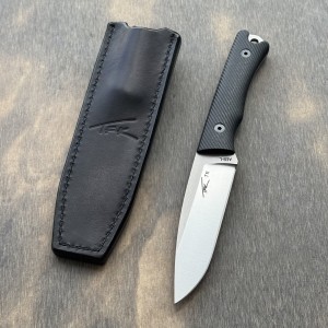 Nóż TFK Knives T11 AEB-L Black G10 nóż outdoor z czarną pochwą skórzaną