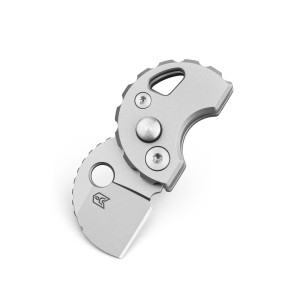 Mini Nóż Składany Bestechman TURTLE BM20A Bead Blasted 14C28N Titanium Button Lock brelok EDC
