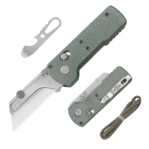 Nóż Użytkowy Oknife U1 Green Micarta Folding Utility Knife Rail Lock