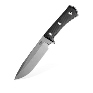 TRC Knives Apocalypse Elmax Stonewashed Double Black Canvas Micarta