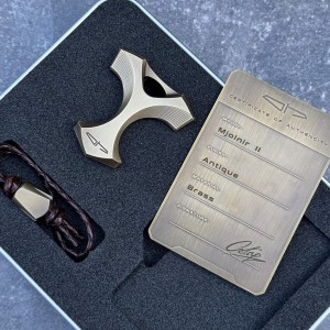 Biżuteria Męska Wisior Naszyjnik Nordycki Mjolnir II Antique Brass Collectors Set | Wisior Zawieszka Ozdoba EDC Bead Worry Stone by Ostap Hel