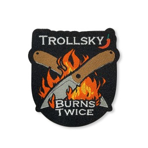 Naszywka Trollsky Burns Twice & Crossed Blades | Haftowana