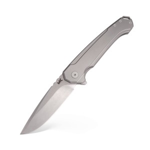 Nóż Składany MK Knives & Tools Ingeni 'Urban Gray' | Stonewashed CPM-S90V Grey Titanium Flipper Frame Lock