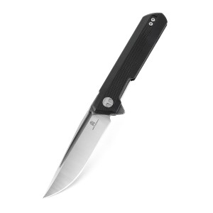 Nóż składany Bestechman Dundee Liner Lock Grey Titanized / Satin D2 Black G10 by Ostap Hel BMK01D