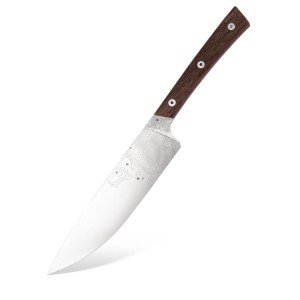 Nóż Kuchenny BPS Knives Rosemary Umber - Wersja Limitowana | Stal Nierdzewna 5Cr14MoV Drewno Dębu Bagiennego Czarna Skórzana Pochwa