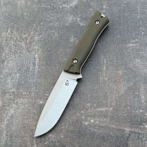 Nóż SJ-Knife Templar 'Grove' Satin Elmax Green Canvas Micarta / Orange G10 OD Green Kydex