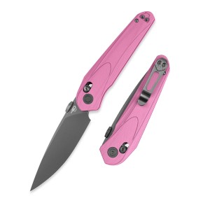 Nóż Składany Bestech Mothus BG67E Grey PVD 14C28N Pink G10 Crossbar Lock Thumb Disc