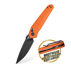 Nóż Składany Bestech Mothus Foldermania Exclusive BG67-C-3 Black Stonewashed 14C28N Orange G10 Crossbar Lock Thumb Disc