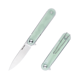 Nóż Składany Real Steel Iris 8061AN Flipper Liner Lock Satin 12C27 Natural G10