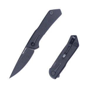 Nóż Składany Real Steel Valore 7091BB Liner Lock Flipper Blackwash Nitro-V Black G10 by Poltergeist Works