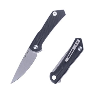 Nóż Składany Real Steel Valore 7091BS Liner Lock Flipper Stonewash Nitro-V Black G10 by Poltergeist Works