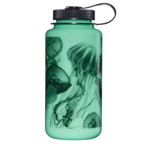 Butelka Nalgene Wide Mouth Sustain 1000 ml Glow GITD Black Jellyfish - Szeroki Wlew - Świecąca w Ciemnościach