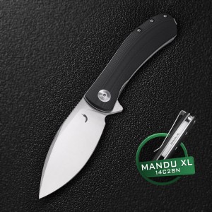 Nóż Składany Trollsky Knives Mandu XL MT023-XL Liner Lock Satin 14C28N Black G10