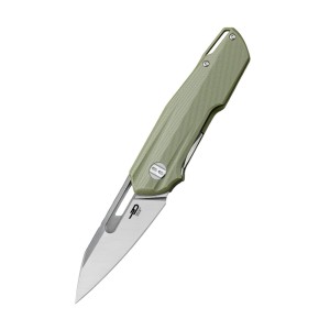 Nóż składany Bestech Toddler BG64B Liner Lock Front Flipper Satin/Stonewash 14C28N OD Green G10 by Torbe Knives