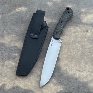 Nóż TFK Knives T7XL Satin Elmax Black Burlap Micarta Red G10 Liners nóż survival outdoor
