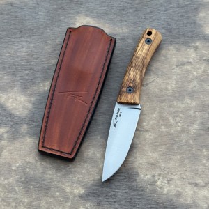 Nóż TFK Knives T10L-Point AEB-L Olive Wood Red G10 Liners nóż EDC outdoor