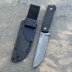 Nóż survivalowy ZA-PAS Knives VICI ostrze stonewash NMV czarne G10 pochwa