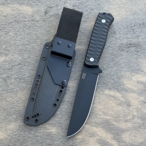 Nóż survivalowy ZA-PAS Knives VICI czarne ostrze NMV czarne G10 pochwa