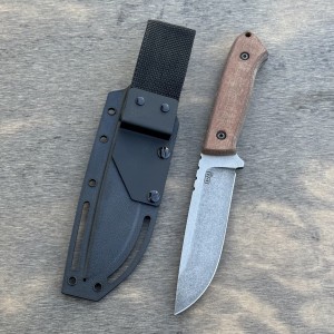 Nóż survivalowy ZA-PAS Knives ULTRA OUTDOOR stonewash NMV brąz. micarta