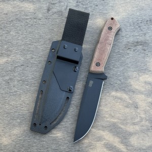 Nóż survivalowy ZA-PAS Knives ULTRA OUTDOOR czarne ostrze NMV brąz. micarta