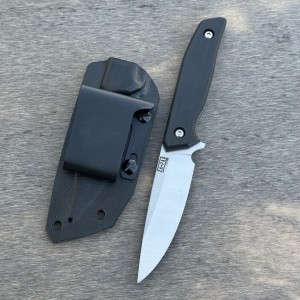 Nóż EDC ZA-PAS Knives AMBRO2 satynowane ostrze 1.4116S czarne G10 pochwa