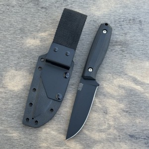 Nóż terenowy ZA-PAS Knives BE² czarne ostrze 1.4116S czarne G10 pochwa