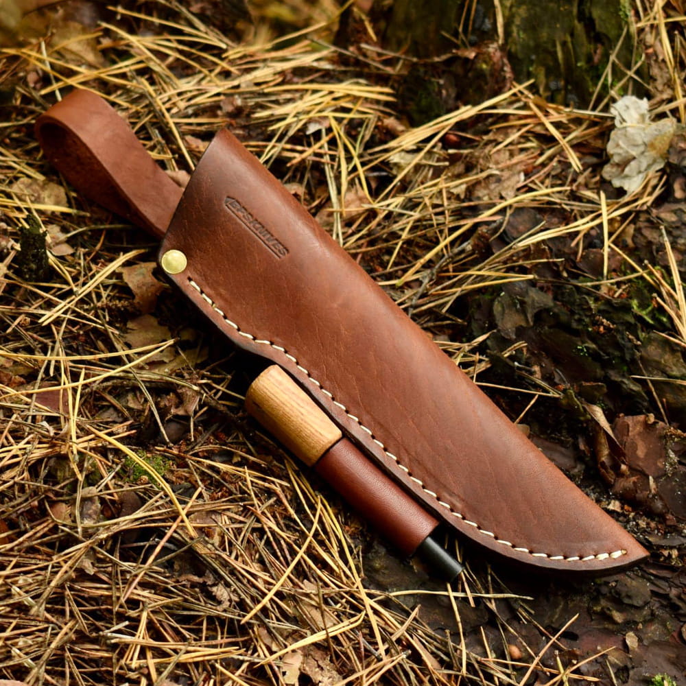 Pochwa Sk rzana BPS Knives Na N SH06 Br zowa Uniwersalna Z Krzesiwem 